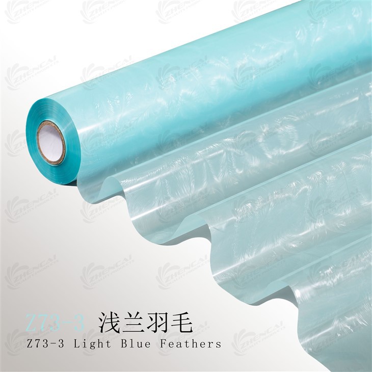 Light Blue With Feather-pattern Plastic Stamping Foil